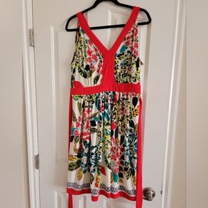 Brand New with tags Roz & Ali Red Floral dress size 16 with empire waist